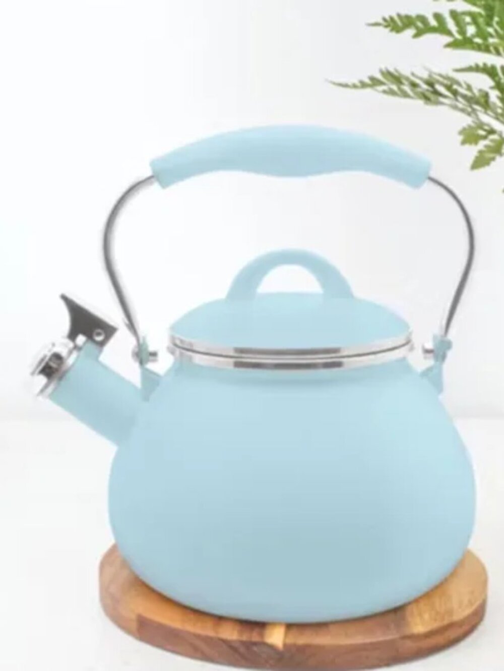 Crofton Farmhouse Tea Kettle Blue 2.3 QT Porcelain Enameled Steel, NWB